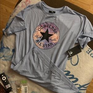 Converse girls Light Blue Graphic sweater dress